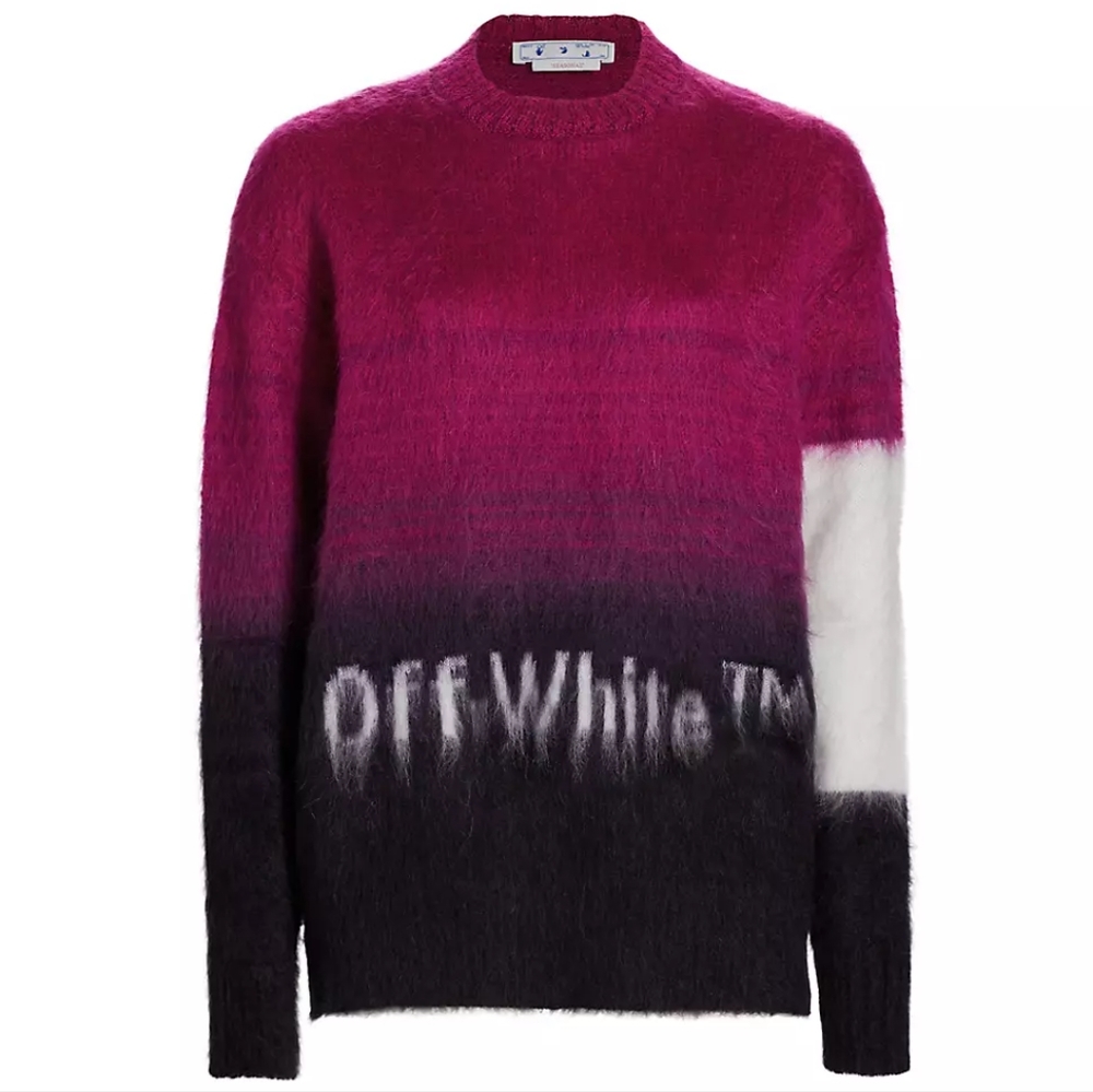 Off-white mohair blend logo sweater size 38